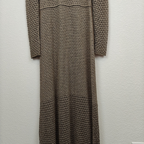 Chloé by Gabriela Hearst Metallic Gold Knit Maxi Dress Circa 2021 Collection SM - Picture 6 of 16